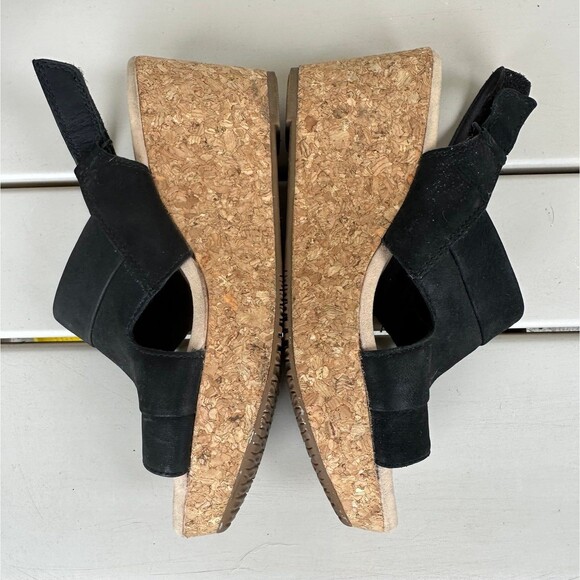 Collections by Clarks Annadel Ivory Wedge Sling Back Suede Leather Sandals 8.5 - Picture 4 of 7
